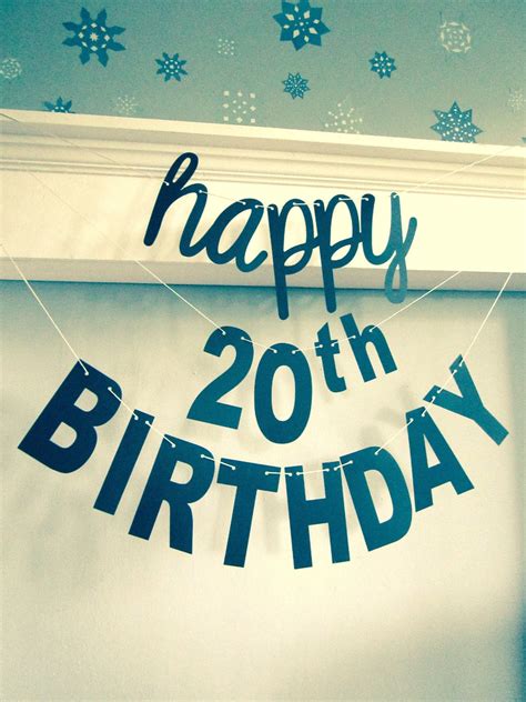 Happy 20th Birthday Happy Twentieth Birthday Banner Happy