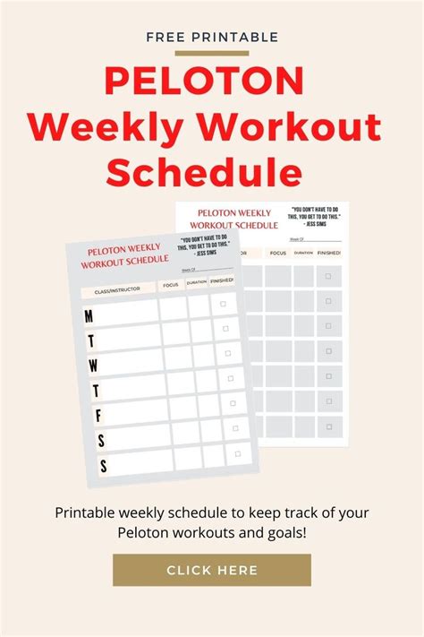 Weekly Peloton Workout Plan