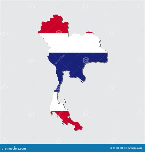 Thailand Map Flag Thailand Map With Flag Vector Stock Vector