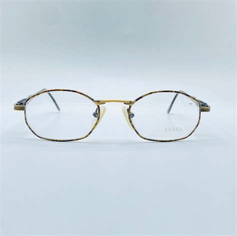 Yanks Mod 238 90s Vintage Antique Gold Small Square Eyeglasses Mens And Womens Frame Nos