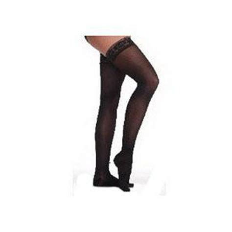 Juzo Soft Thigh High Extra Firm Compression Stockings With Silicon Border Size 3 Black Pair