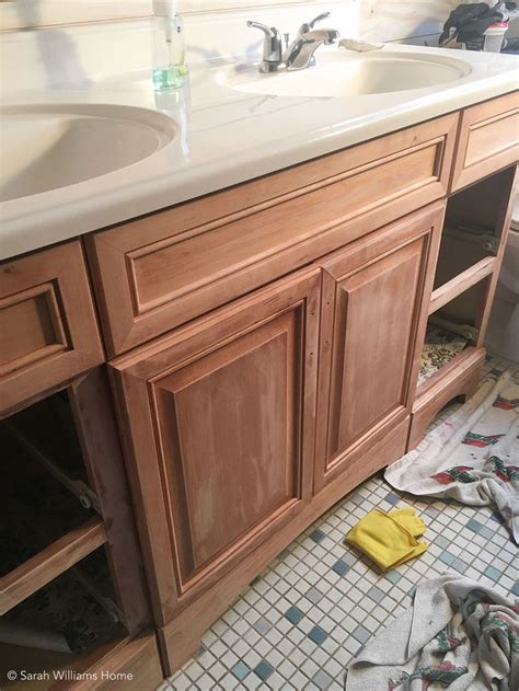 How To Re Finish An Outdated Bathroom Vanity Bathroom Vanity