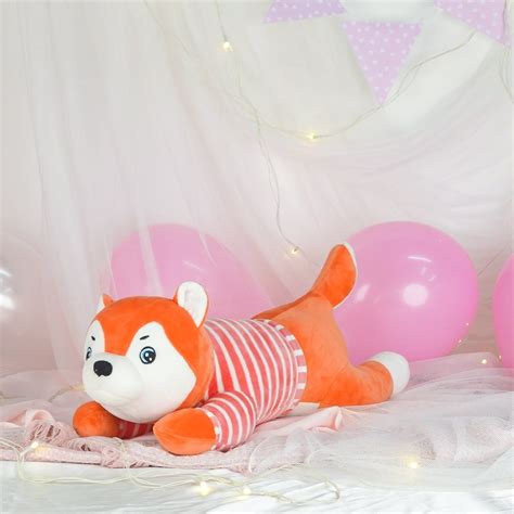 Soft Feel Mushy Orange Baby Fox Soft Toy - WallMantra