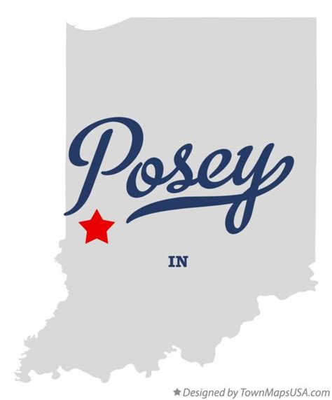 Map of Posey, Clay County, IN, Indiana