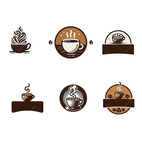 Premium Vector Elegant Assortment Of Coffee Cup Logos Featuring Steam