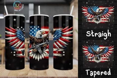 Eagle USA Flag Patriotic Tumbler Graphic By HugHang Art Studio