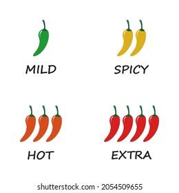 Hot Chili Peppers Icon Set Level Stock Vector Royalty Free 1636652383