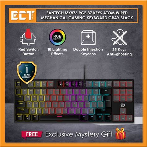 Fantech Mk Rgb Keys Atom Wired Mechanical Gaming Keyboard Gray