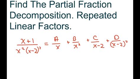 Find The Partial Fraction Decomposition Repeated Linear Factors X 1 X 2 X 2 2 Youtube