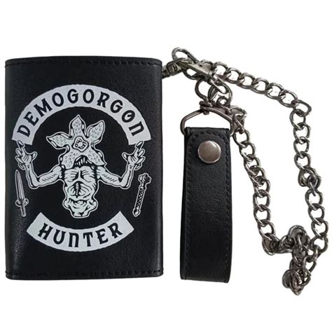 Stranger Things Hellfire Club Tri Fold Snap Chain Wallet By Bioworld