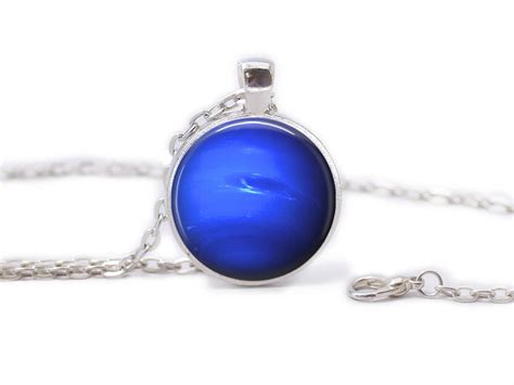 Neptune Necklace Neptune Pendant Planet Pendant Galaxy Etsy