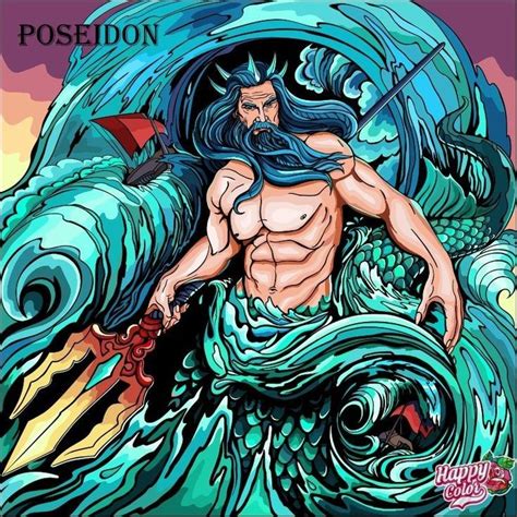 Dios Griego Poseidon Percy Jackson Drawings Colorful Art Colorful