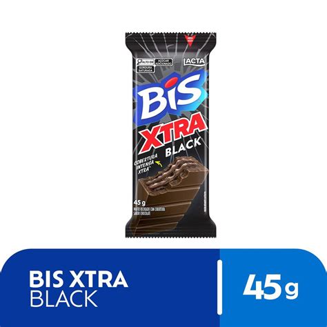 Bis Xtra Black Wafer Recheado E Cobertura Sabor Chocolate Meio