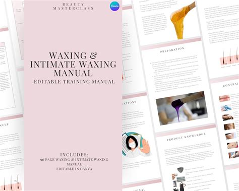 Waxing And Intimate Waxing Training Manual Hard Soft Wax Editable