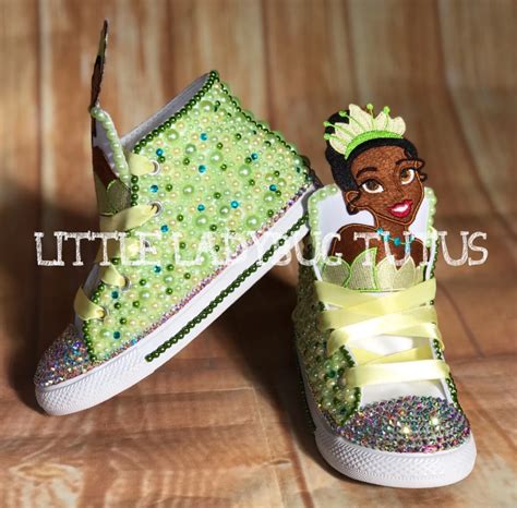 Princess Tiana Blinged Converse Sneakers Infants And Toddler Shoe Size