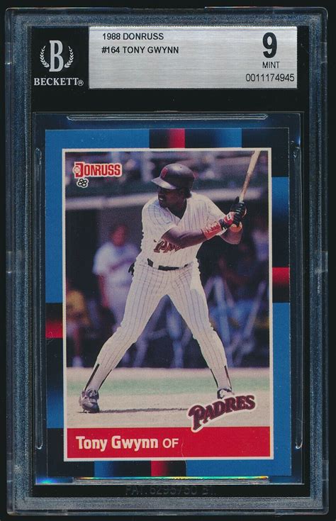 1988 Donruss 164 Tony Gwynn BGS 9 Mint EBay