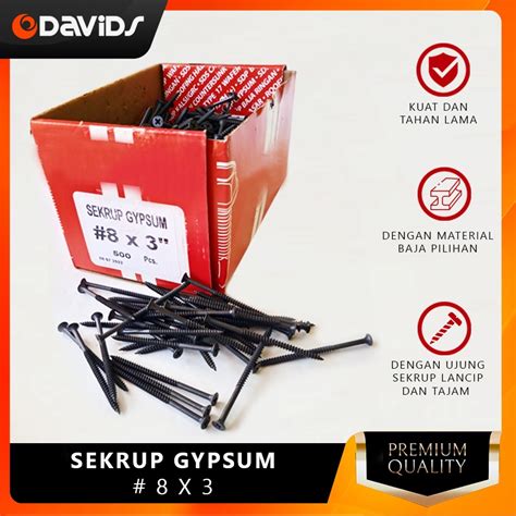 Jual Sekrup Gypsum Skrup Gipsum Drywall Baja Hitam Kayu Cm X Lion