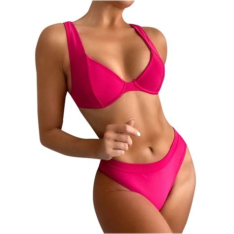 Ersazi Womens Bathing Suits Bikini Set Swimsuit Two Piece Filled Bra