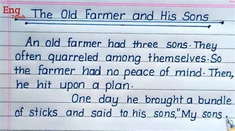 Farmer And His Sons Short Moral Story 10 Lines Story 45 Off