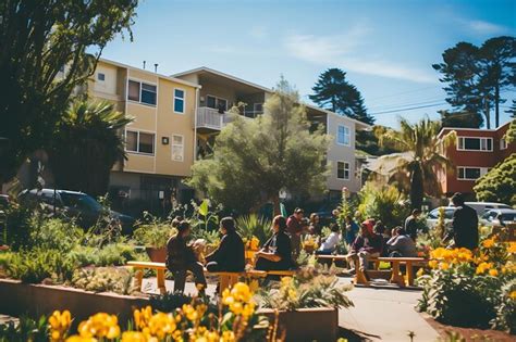 Premium AI Image | Photo of Urban Community Gardens with Locals Tending