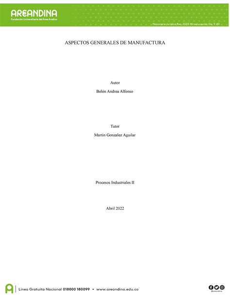Procesos Industriales Ii Eje Aspectos Generales De Manufactura
