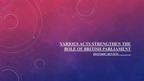 Various Acts Strengthen The Role Of British Parliament Ppt