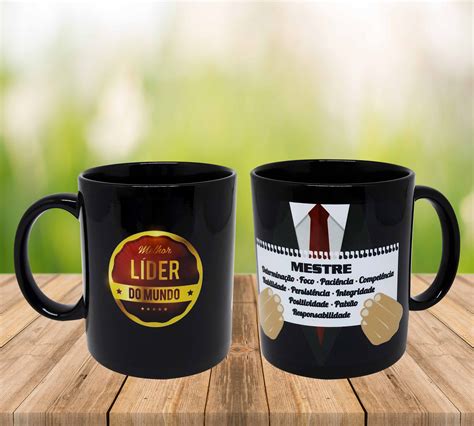 Caneca 100 Preta Chefe Mestre Orientador Líder no Elo7 Hira