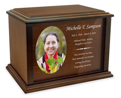 Personalized Dedication Eternal Reflections Wood Urn Cremation Urn For Human Ashes Customized