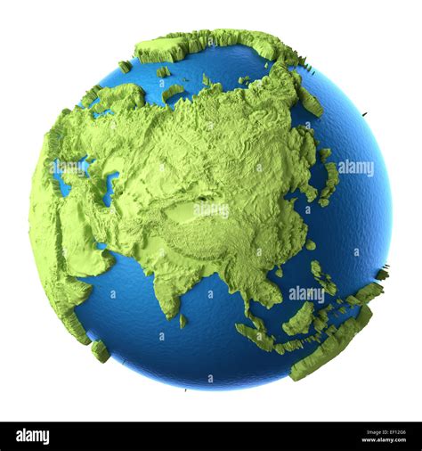 Globe 3d isolated on white background. Continent Asia. Elements of this image furnished by NASA ...