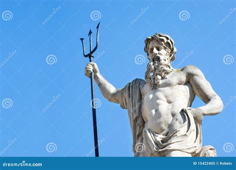 Neptune Statue Stock Image Image Of Mythology Blue