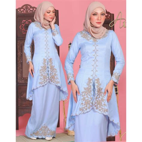 Hot🔥 S 4xl‼️ Baju Kurung Kebarung Moden Lace Sulam Cantik Murah Kebarong Labuh Baju Tunang