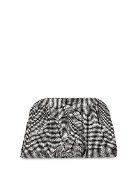 Benedetta Bruzziches Venus La Petite Rhinestone Mesh Clutch In Gray Lyst