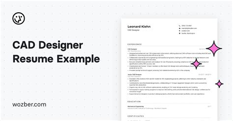 Cad Designer Resume Example