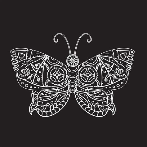 Steampunk butterfly tattoo 4577312 Vector Art at Vecteezy