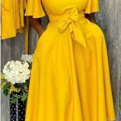 Yellow Party Dressafrican Clothing For Womenafrican Guest Of Etsy