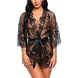 Avidlove Women Kimono Robe Floral Lace Babydoll Lingerie Sheer Mesh Nightgown At Amazon Womens