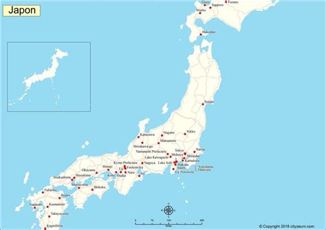 Carte Touristique Du Japon Et Quartiers Avec Les 90 Principaux Lieux