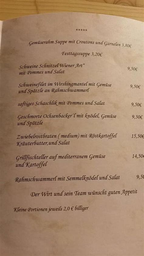 Speisekarte Von Sportgastst Tte Inghauser Alm Restaurant Hollenbach