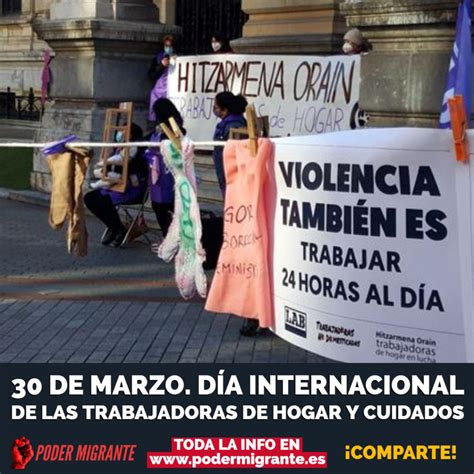 30 De Marzo Derechos Para Todas Las Trabajadoras Del Hogar Y Cuidados Poder Migrante