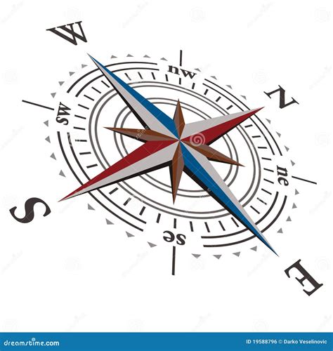 3 D Vector Wind Rose Compass Stock Vector Illustration Of East Exploration 19588796