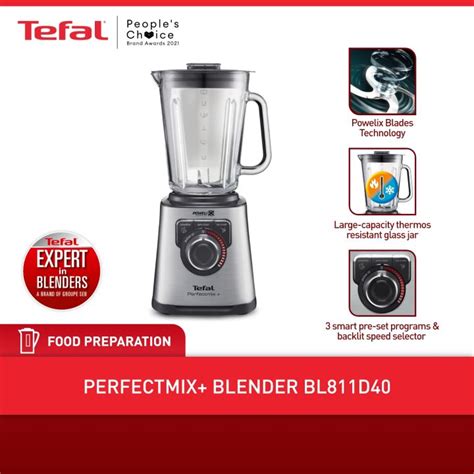 Tefal Perfectmix High Speed Blender Bl Silver L Jar Capacity