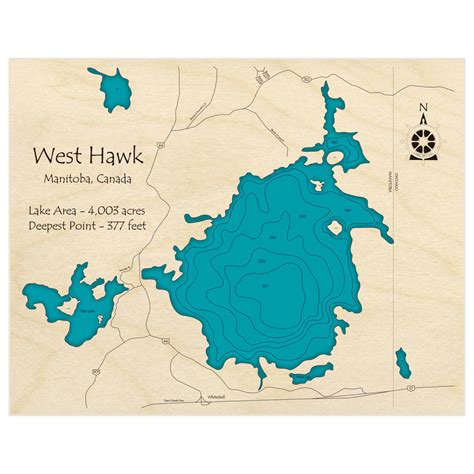 West Hawk Lake Custom Laser Cut Art Lake Art Llc