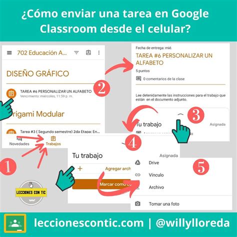 Cómo enviar tareas en Google classroom desde el celular Trabajos de