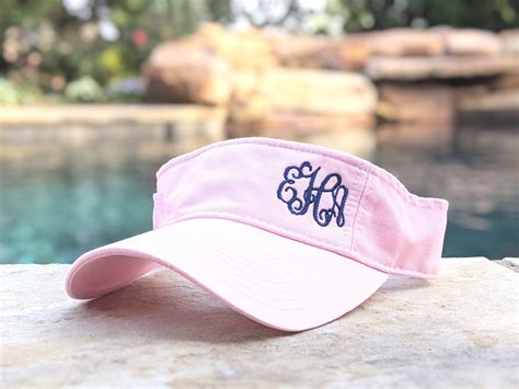 Pink Monogrammed Visor Women S Visor Embroidered Visor Etsy Womens