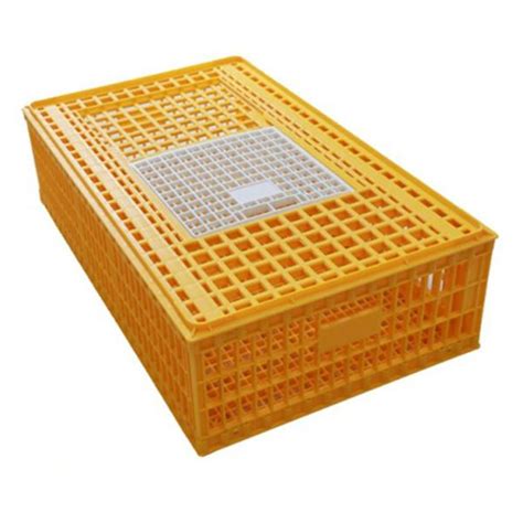 Farm Plastic Poultry Transport Crates Yellow Chicken Carrier Cage From