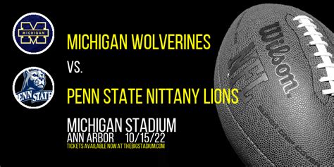 Michigan Wolverines Vs Penn State Nittany Lions Tickets 15th October Michigan Stadium