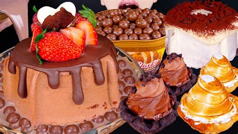 ASMR CHOCOLATE CAKE MALTESERS DOUGHNUTS MAGNUM ICE CREAM OREO NUTELLA