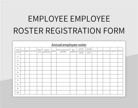 Free Employee Roster Templates For Google Sheets And Microsoft Excel