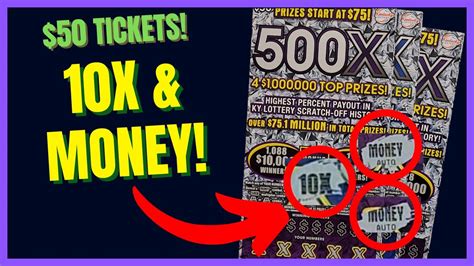 10X And Money 50 500X Kentucky Lottery Tickets Scratching