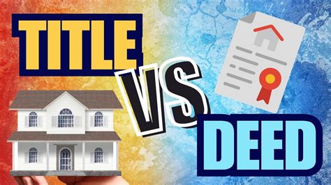 Real Estate Vocabulary Deed Vs Title How Are They Different Youtube